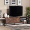 Baxton Studio Hartman Mid-Century Walnut Brown Finished Wood TV Stand 193-12377-ZORO - alternate 1